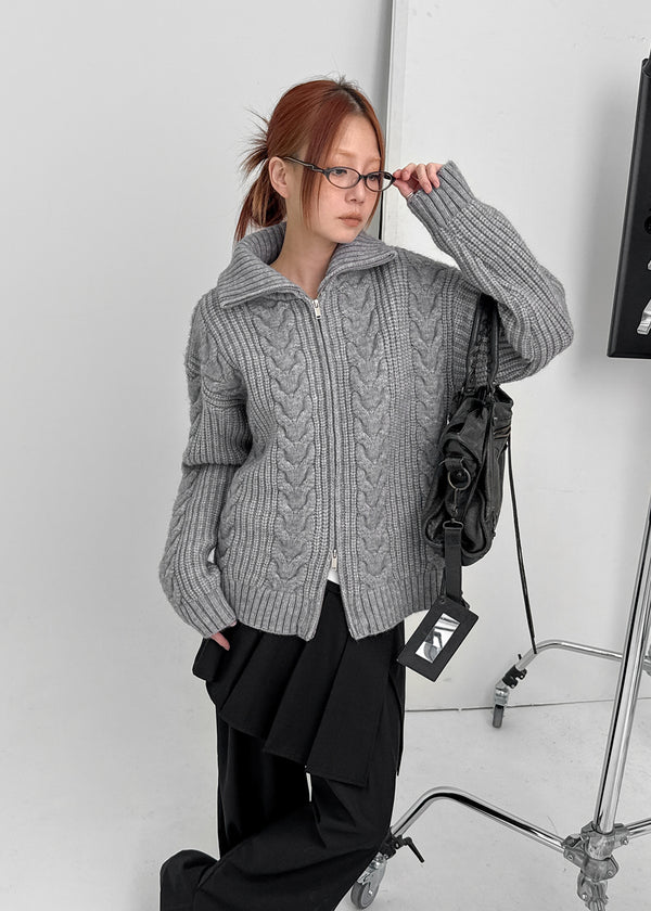 Paeli Set - Pleated Wrap Skirt, Pin-tuck Slacks