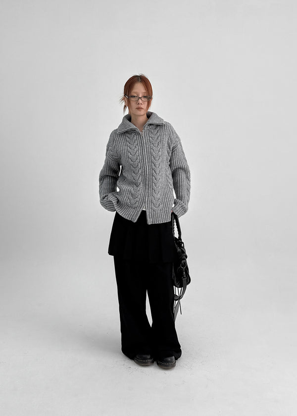 Paeli Set - Pleated Wrap Skirt, Pin-tuck Slacks