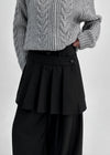 Paeli Set - Pleated Wrap Skirt, Pin-tuck Slacks