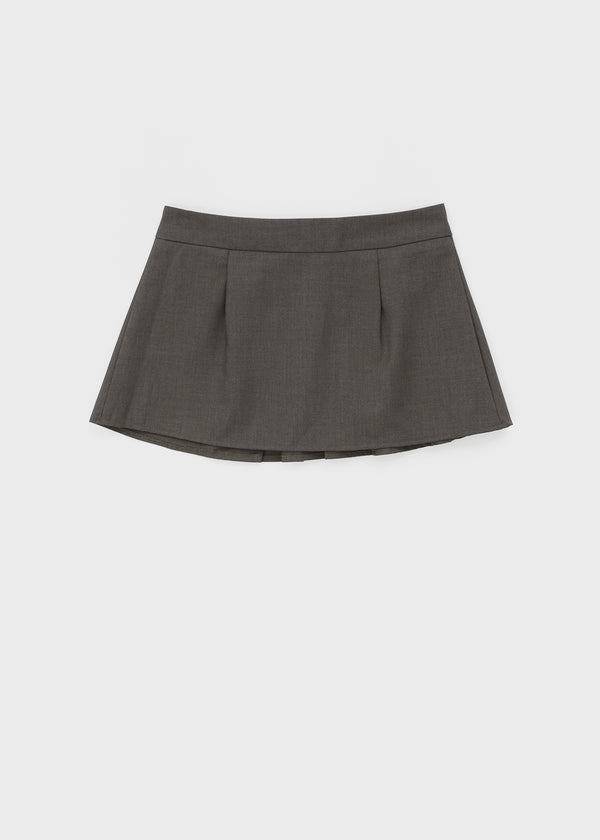 Paeli Set - Pleated Wrap Skirt, Pin-tuck Slacks