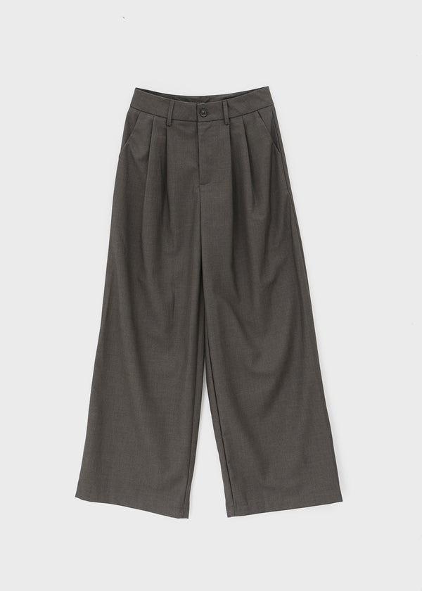 Paeli Set - Pleated Wrap Skirt, Pin-tuck Slacks