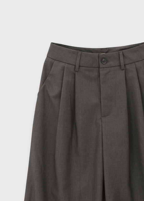 Paeli Set - Pleated Wrap Skirt, Pin-tuck Slacks