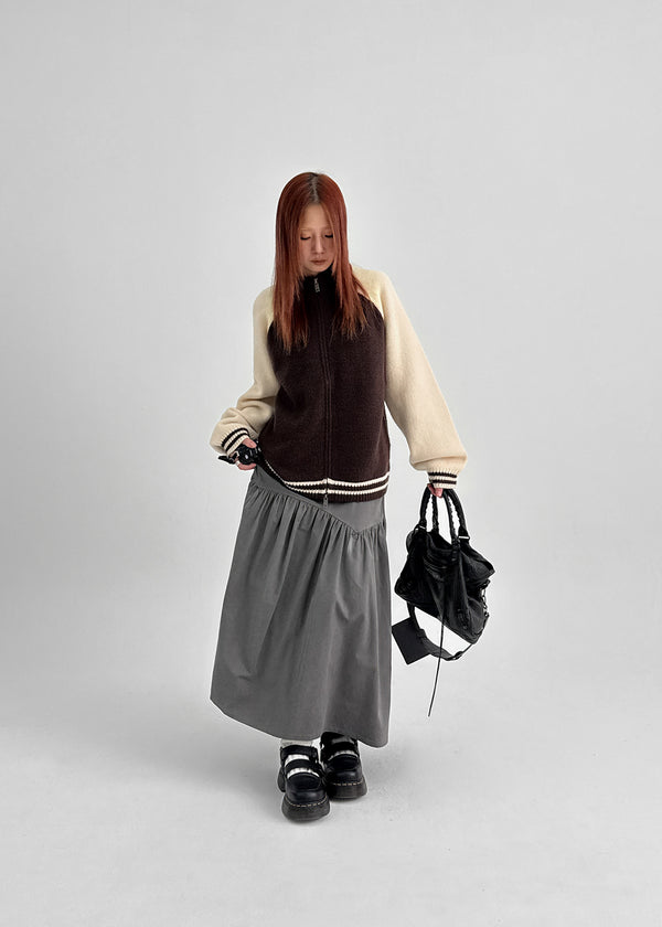 Shander Back Banding Flare Long Skirt