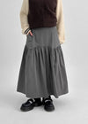 Shander Back Banding Flare Long Skirt