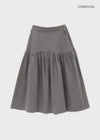 Shander Back Banding Flare Long Skirt