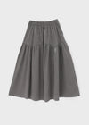 Shander Back Banding Flare Long Skirt