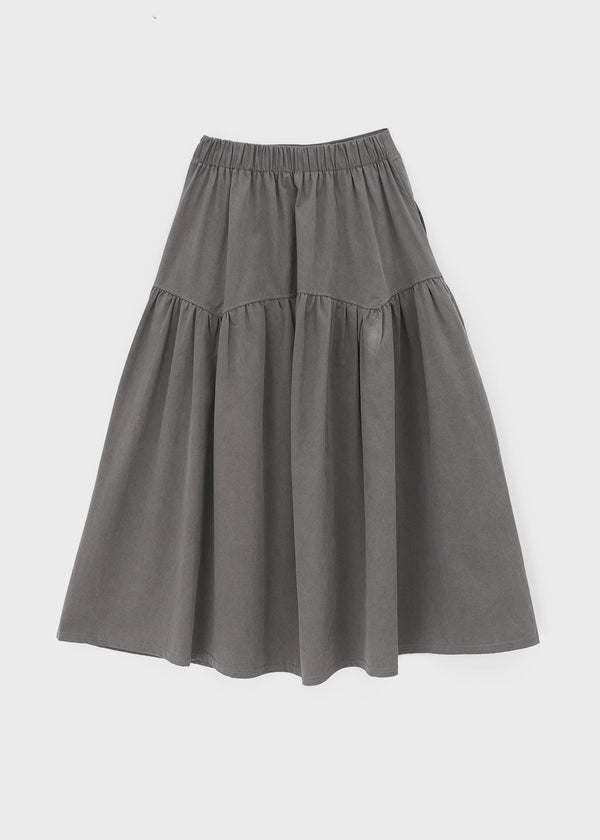 Shander Back Banding Flare Long Skirt