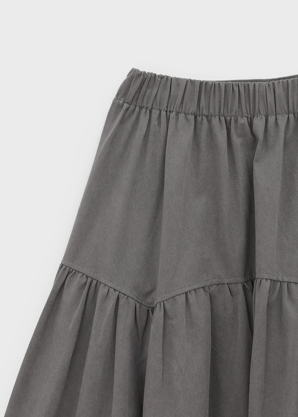 Shander Back Banding Flare Long Skirt