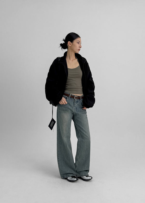 Hats High Neck Shirring Windbreaker Jumper