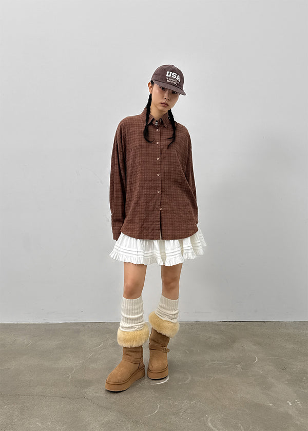 Blirr Suede Cancan Mini Skirt