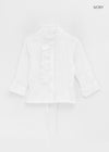 Zuk Wrinkle Pleated Linen 3/4 Length Blouse
