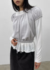 Ninning Set - Puff Short-sleeved T-shirt, Tension Frill Long-sleeved T-shirt