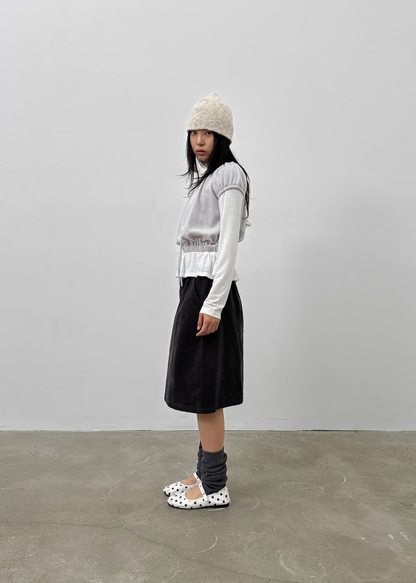 Ninning Set - Puff Short-sleeved T-shirt, Tension Frill Long-sleeved T-shirt