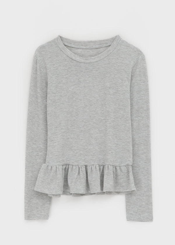 Ninning Set - Puff Short-sleeved T-shirt, Tension Frill Long-sleeved T-shirt