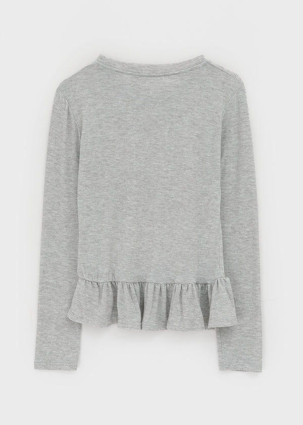 Ninning Set - Puff Short-sleeved T-shirt, Tension Frill Long-sleeved T-shirt