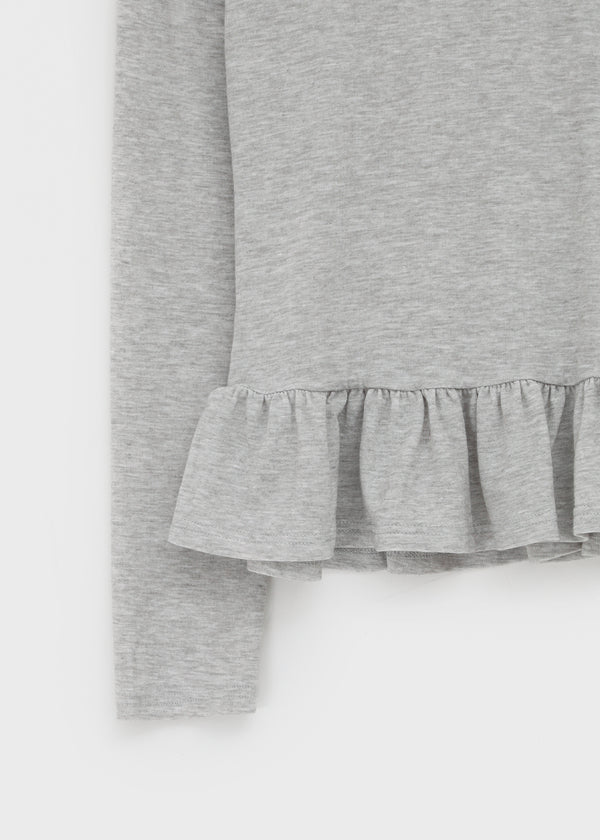 Ninning Set - Puff Short-sleeved T-shirt, Tension Frill Long-sleeved T-shirt