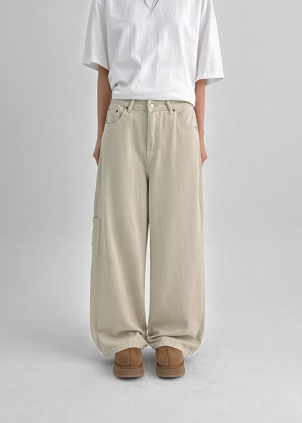 Pearl Ten Patch Wide Cotton Pants