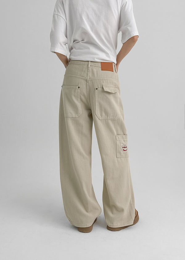 Pearl Ten Patch Wide Cotton Pants