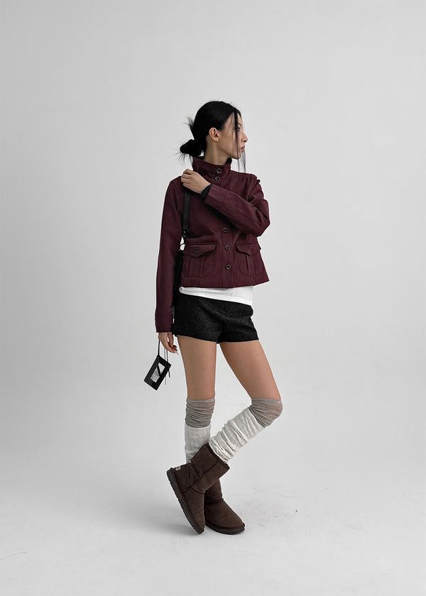 Melda High-neck Button Jacket