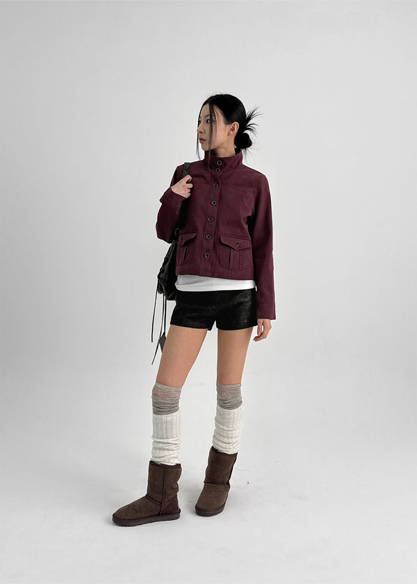 Melda High-neck Button Jacket