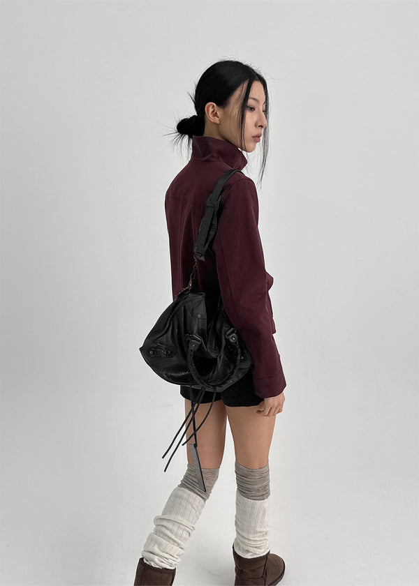 Melda High-neck Button Jacket