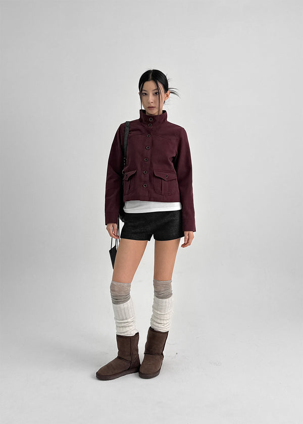 Melda High-neck Button Jacket