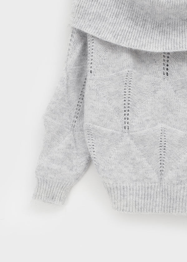 Kened Punching Off-shoulder Wool Knit