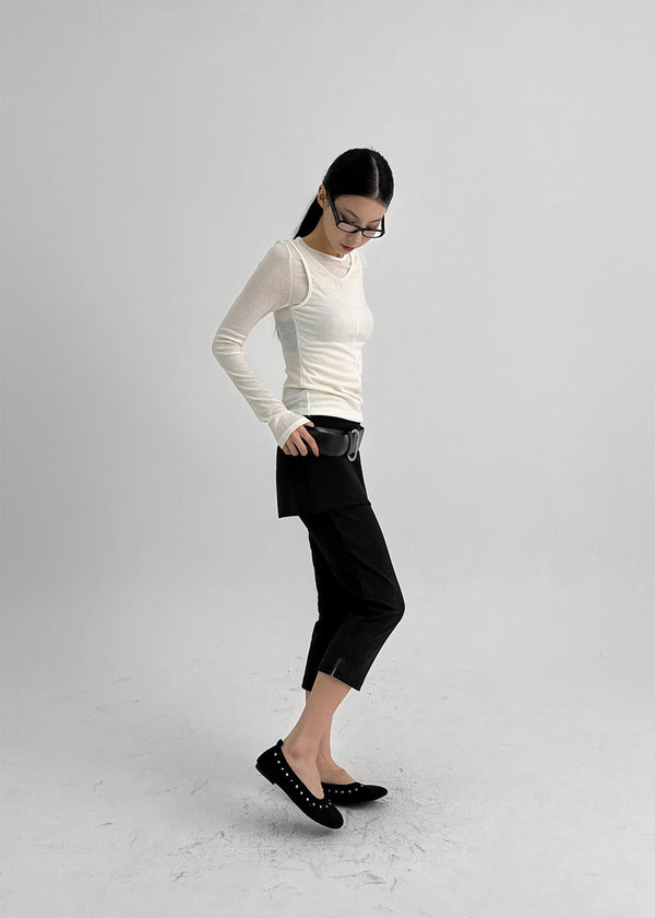 Diprem Slit Capri Skirt Pants