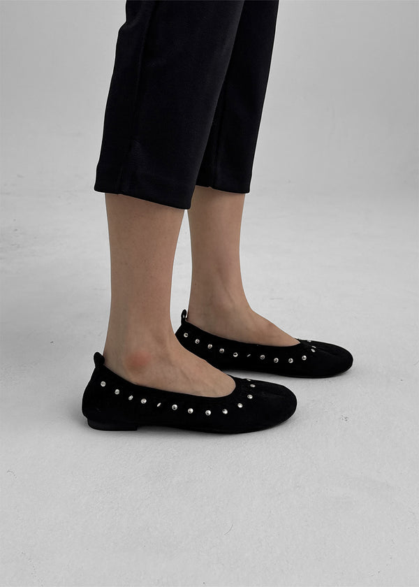 Shelly Studded Suede Flats