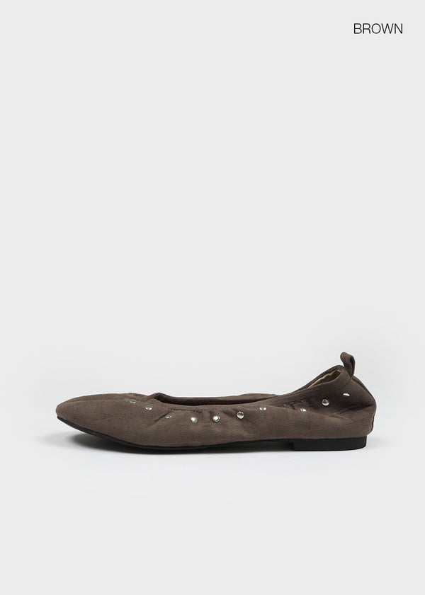 Shelly Studded Suede Flats