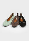 Shelly Studded Suede Flats