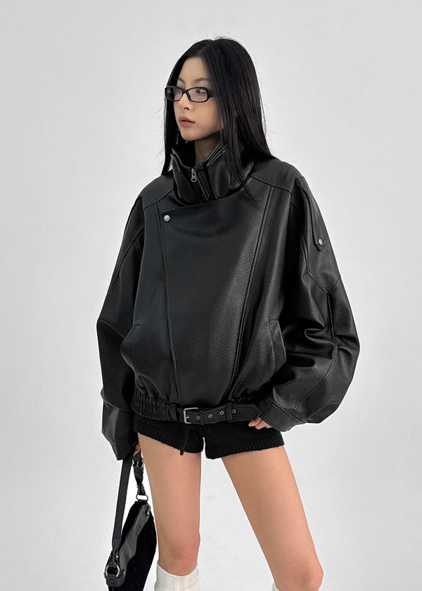 Tiku Double Collar Belt Rider Jacket