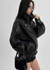 Tiku Double Collar Belt Rider Jacket