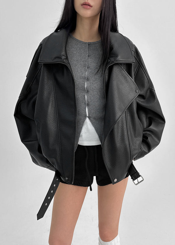 Tiku Double Collar Belt Rider Jacket