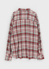 (UNISEX) Kenro Overfit Peach Fleece Check Shirt