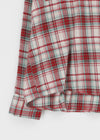 (UNISEX) Kenro Overfit Peach Fleece Check Shirt