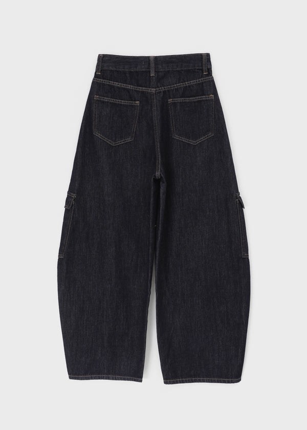 Benyun Non-fade Raw Balloon Cargo Denim Pants