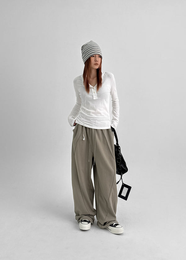 Lizol Cut Wide Two-way Banding Pants