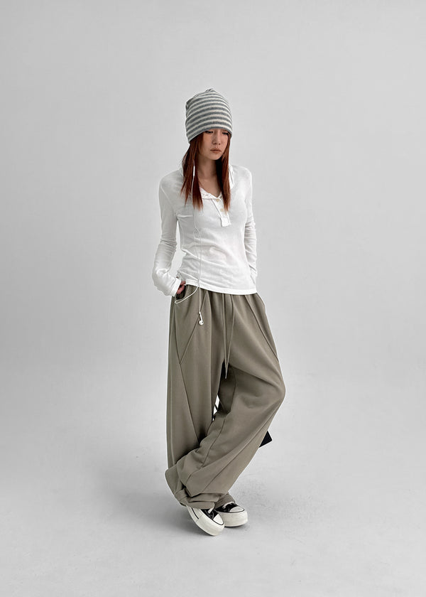 Lizol Cut Wide Two-way Banding Pants