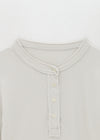 Kidte Henley Neck Button Long Sleeve T-shirt