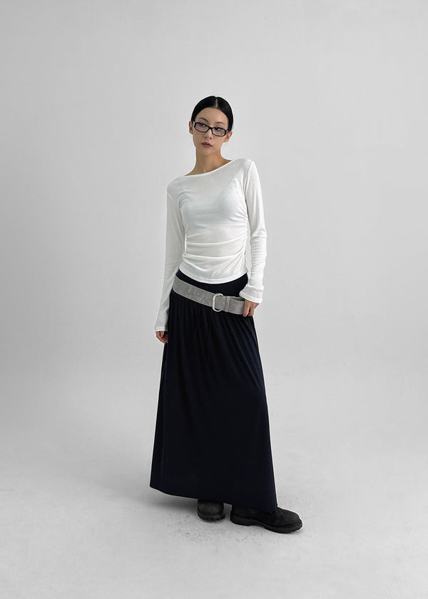 Ratne Shirring Long-sleeved T-shirt