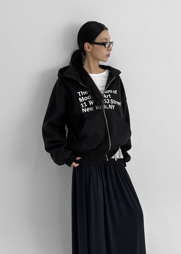 Tomak Lettering Loose Fit Hooded Zip-up