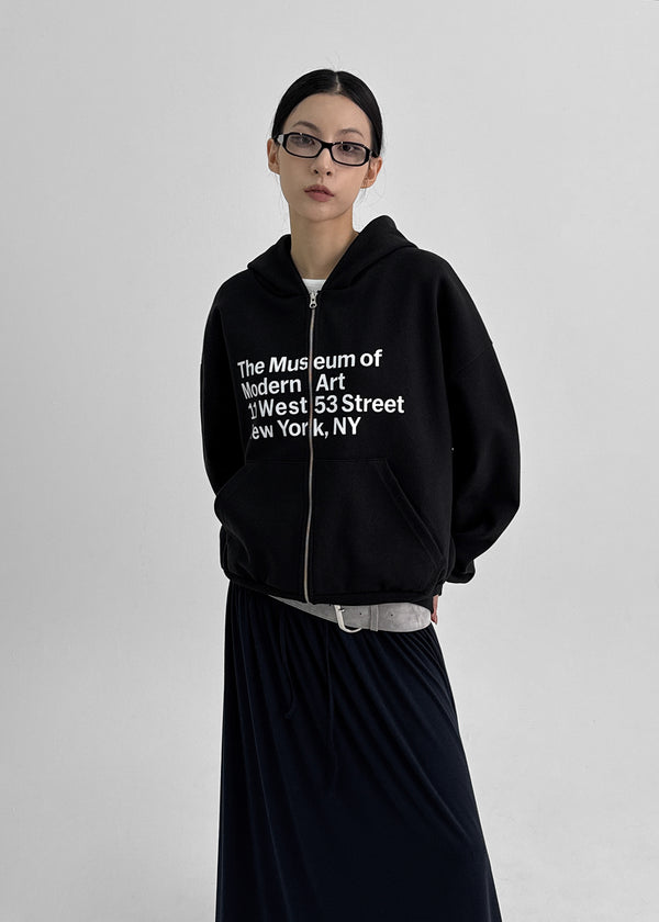 Tomak Lettering Loose Fit Hooded Zip-up