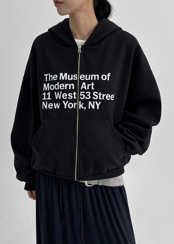 Tomak Lettering Loose Fit Hooded Zip-up