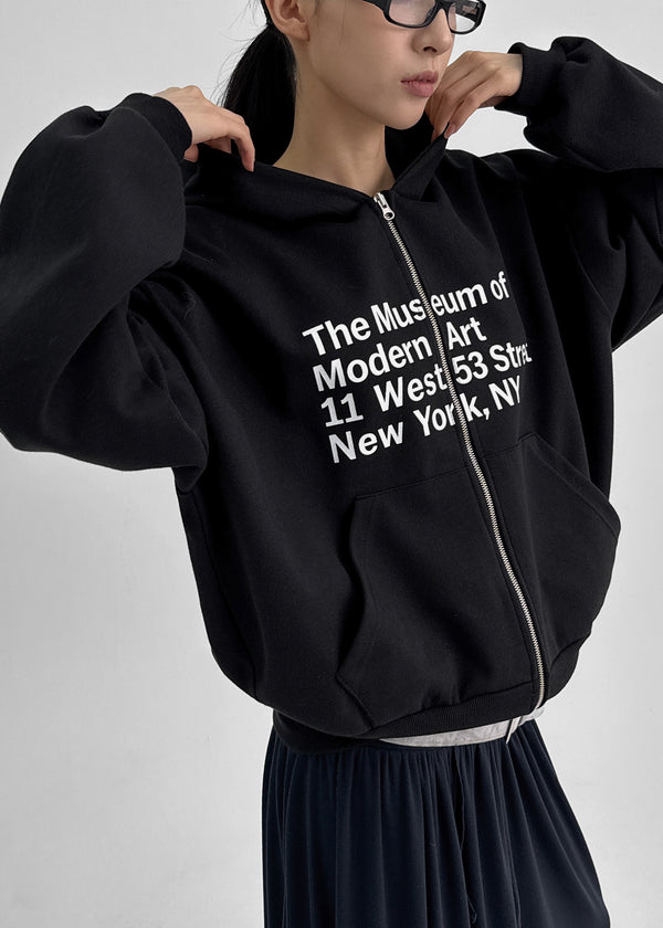 Tomak Lettering Loose Fit Hooded Zip-up