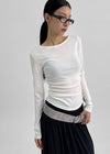 Ratne Shirring Long-sleeved T-shirt