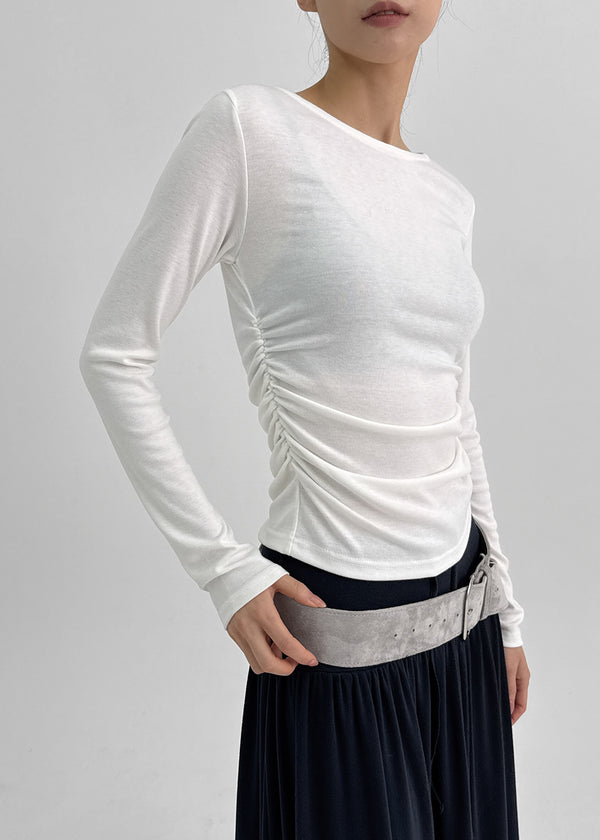 Ratne Shirring Long-sleeved T-shirt