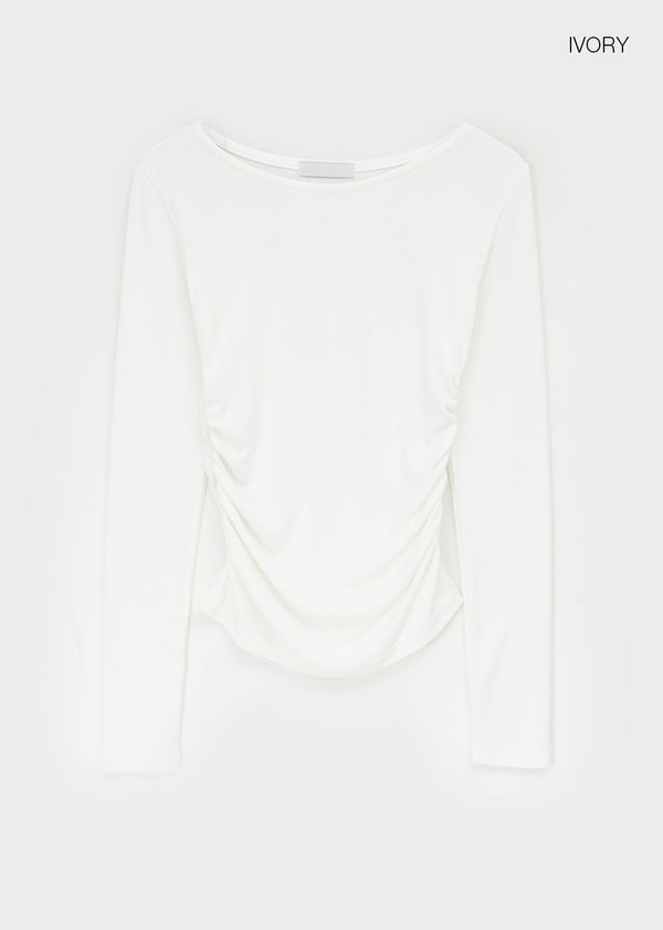 Ratne Shirring Long-sleeved T-shirt