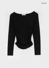 Ratne Shirring Long-sleeved T-shirt