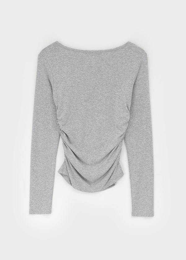 Ratne Shirring Long-sleeved T-shirt